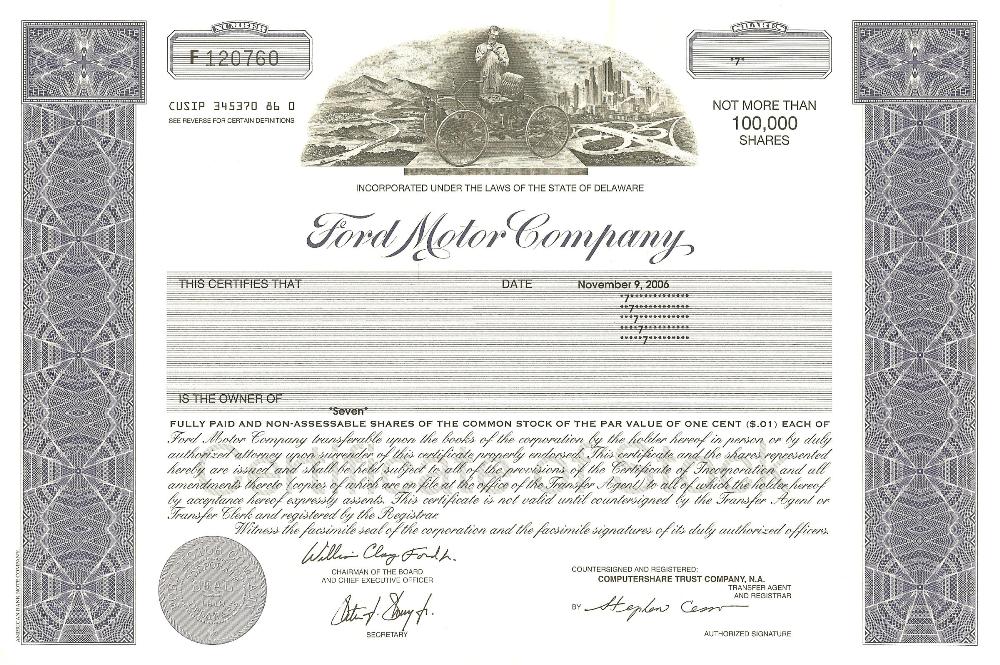 ford-motor-company-stock-certificate